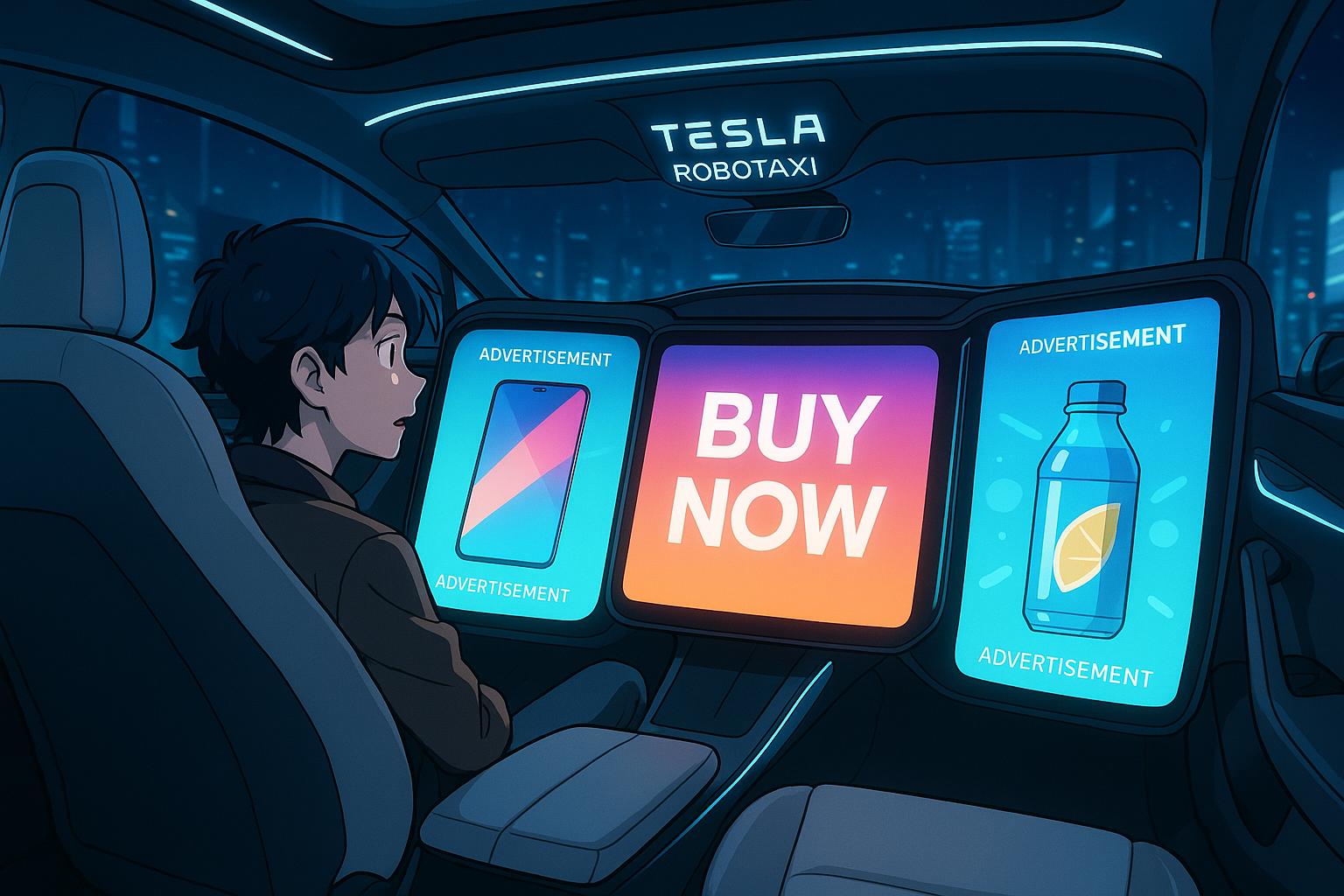 Tesla’s robotaxi rollout transforms autonomous cars into immersive advertising platforms