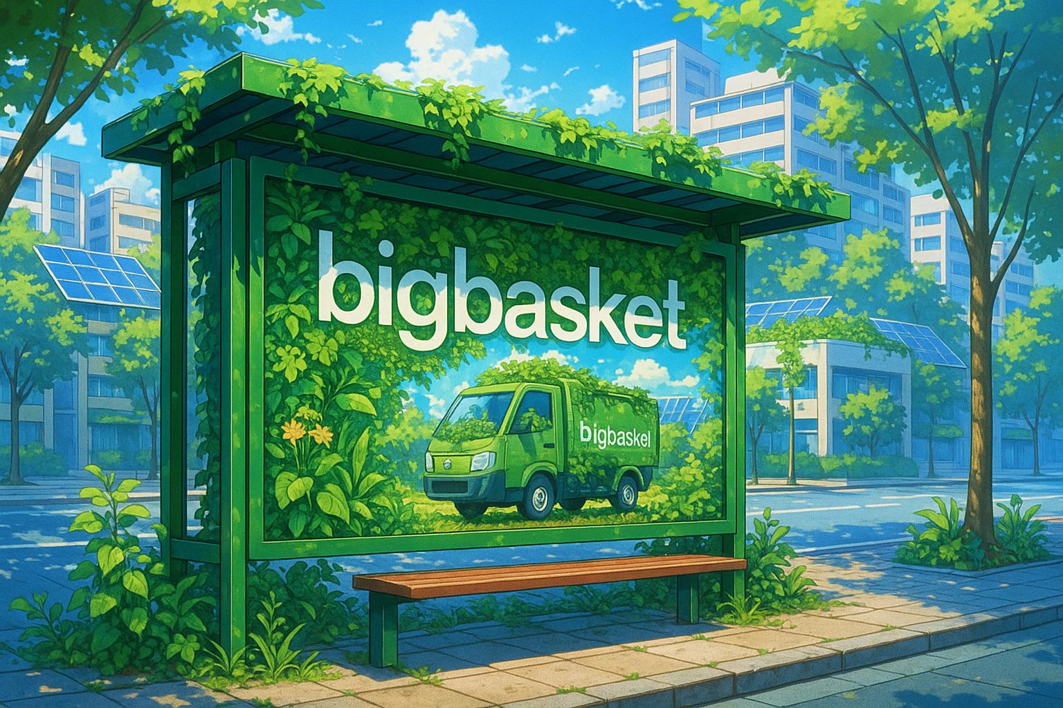 Bigbasket turns bus shelters into green billboards to showcase delivery fleet’s carbon savings