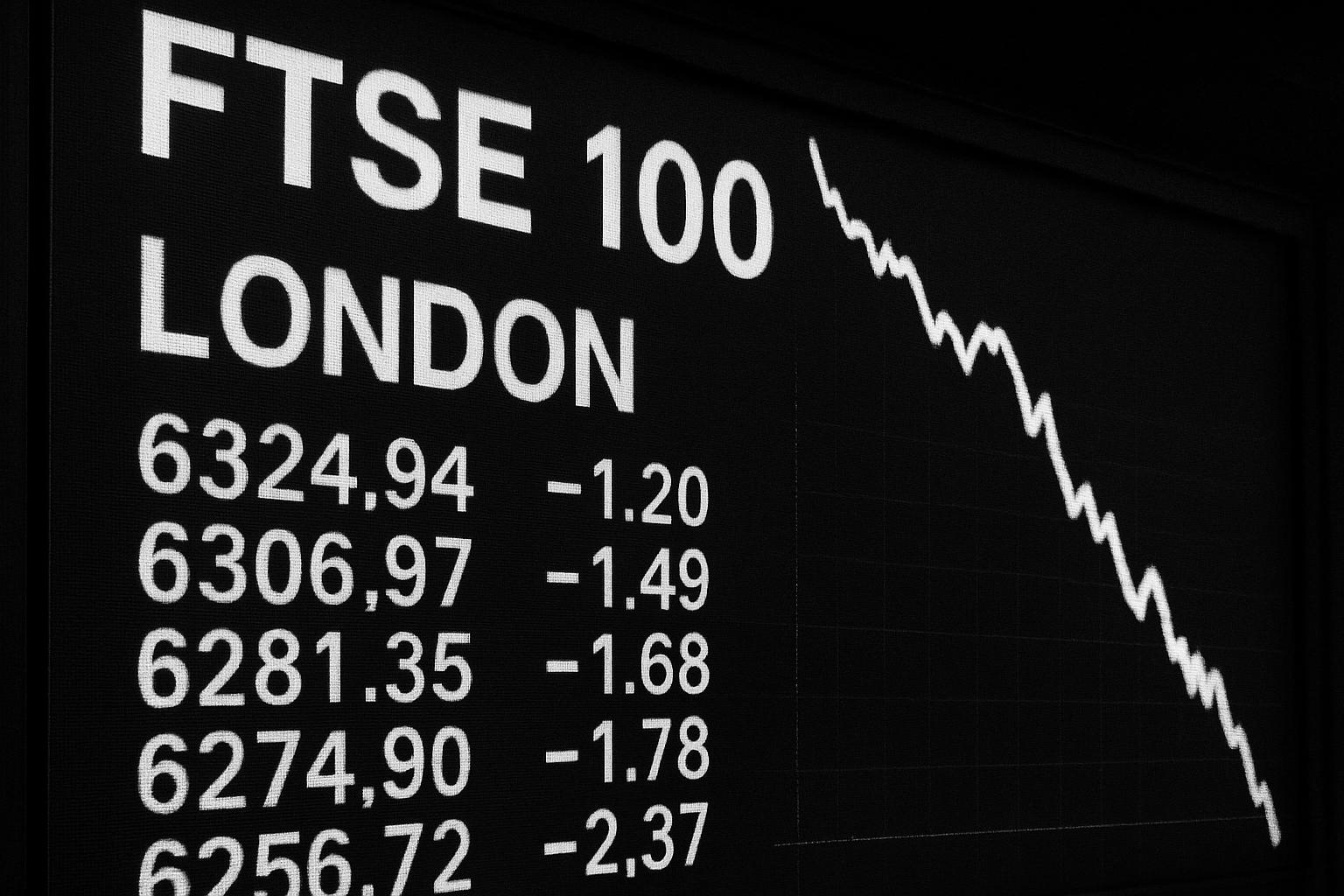 London stock market dips amid dovish inflation signals and geopolitical trade concerns