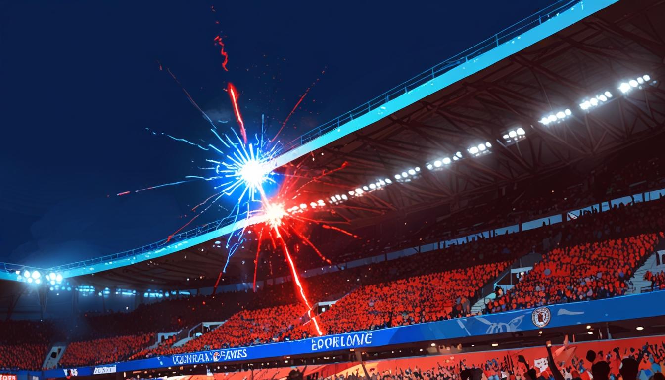 Everton fan’s elaborate blue flare prank disrupts Liverpool’s Premier League title celebrations