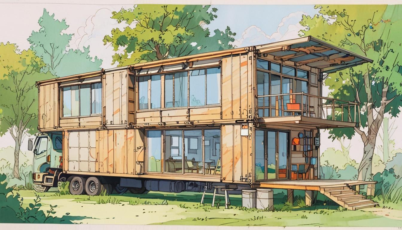 Couple builds stunning eco home from repurposed supermarket lorry boxes