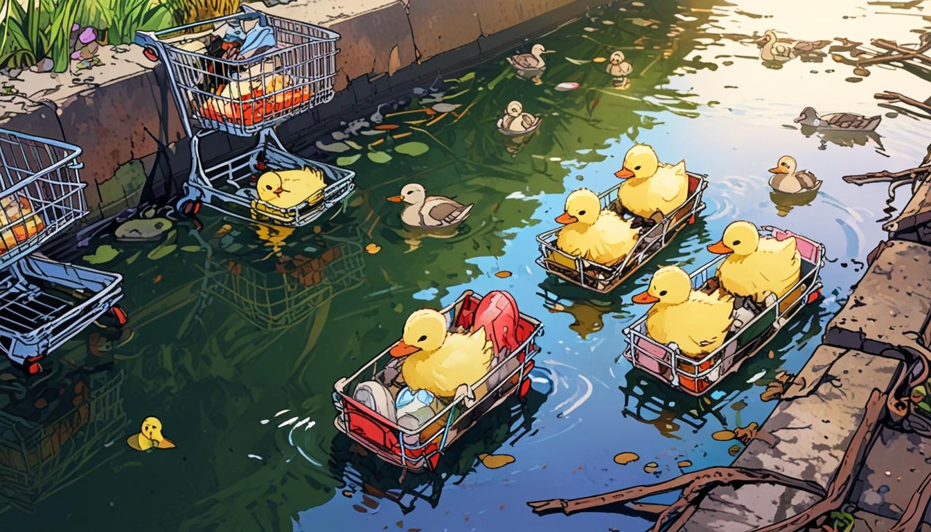 Ducklings spotted swimming amid litter in Clydebank canal sparks pollution concerns