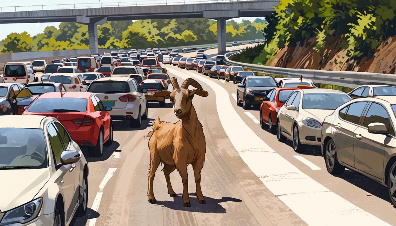 Goat causes 30-minute standstill on M5 motorway between Taunton and Weston-super-Mare