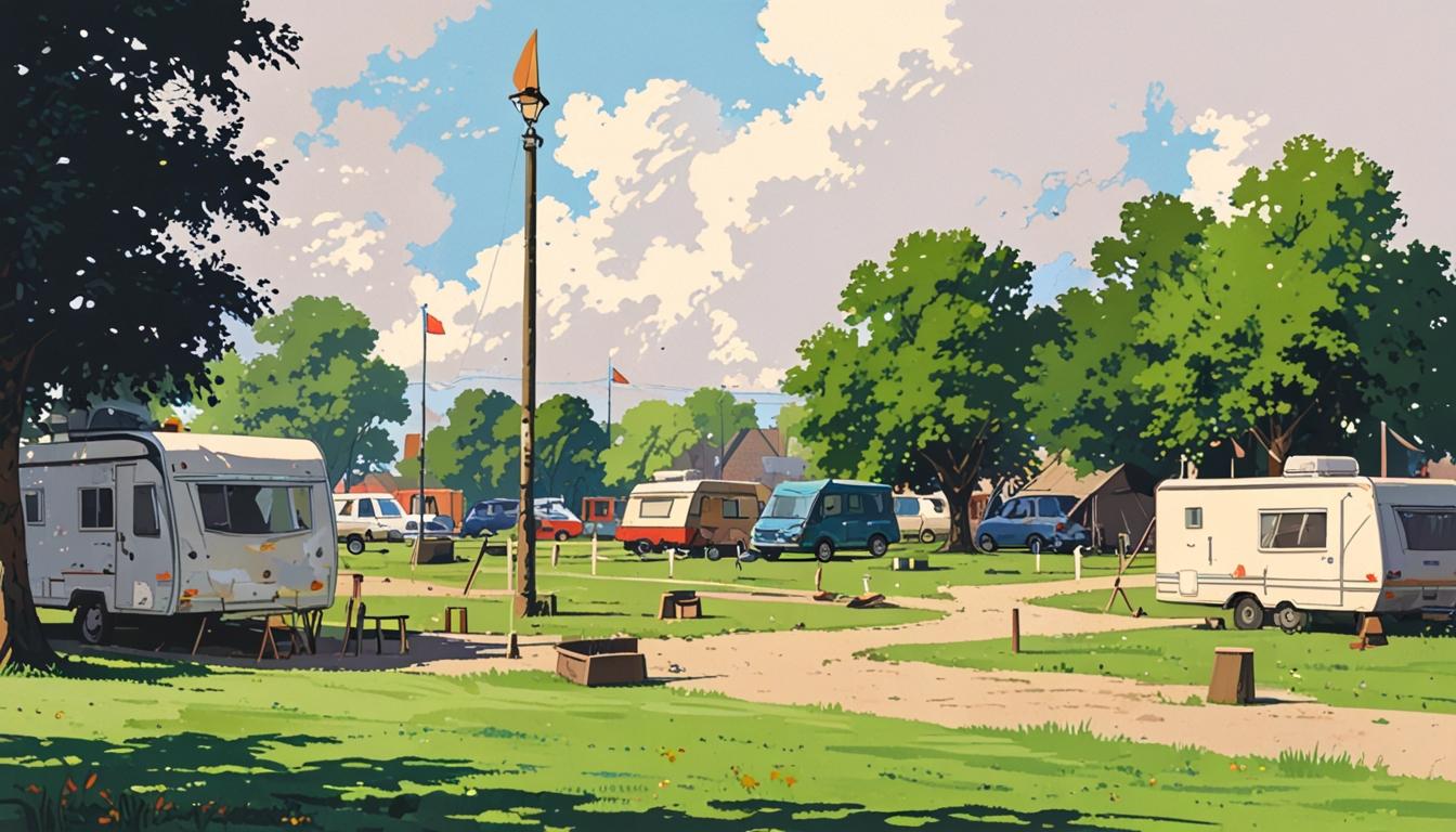 Stowupland cancels VE Day beacon after travellers pitch caravans on village green