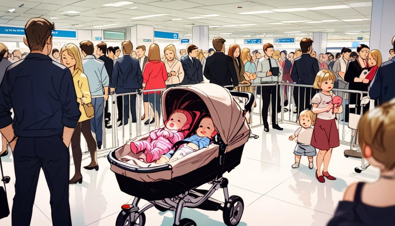 Peter Crouch uses lifelike dolls to skip airport queues during family holiday