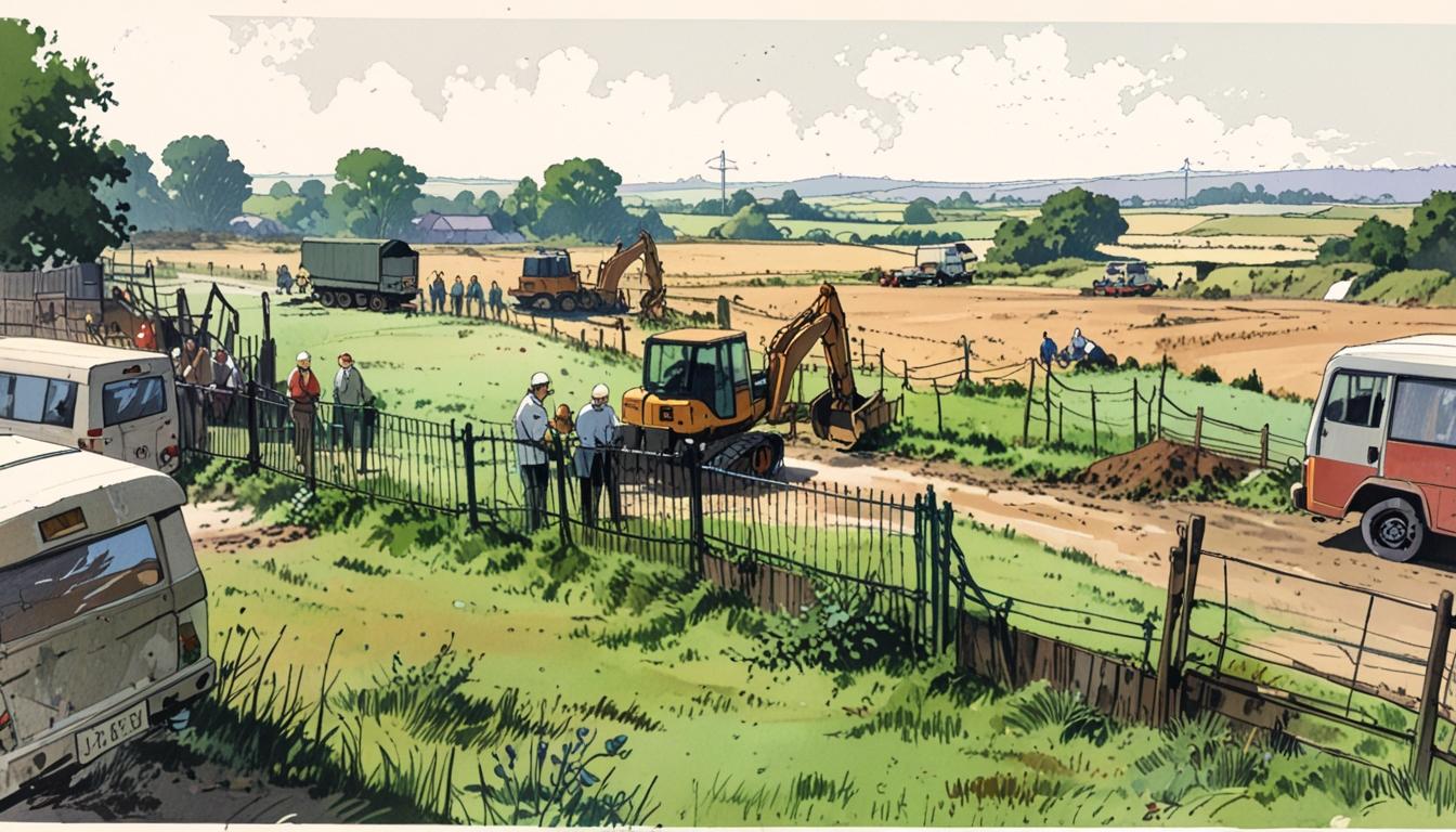 Suspected travellers occupy illegally excavated site in South Downs during Bank Holiday
