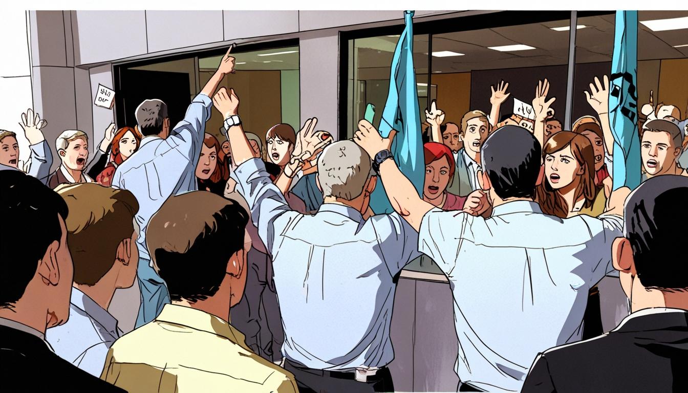 Pro-Palestinian protesters disrupt Barclays AGM amid mounting calls for virtual meeting reforms
