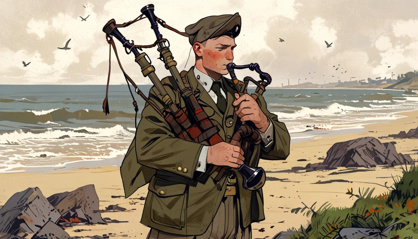 Son and grandson revive Bill Millin’s legacy with bagpipe tributes on VE Day 80