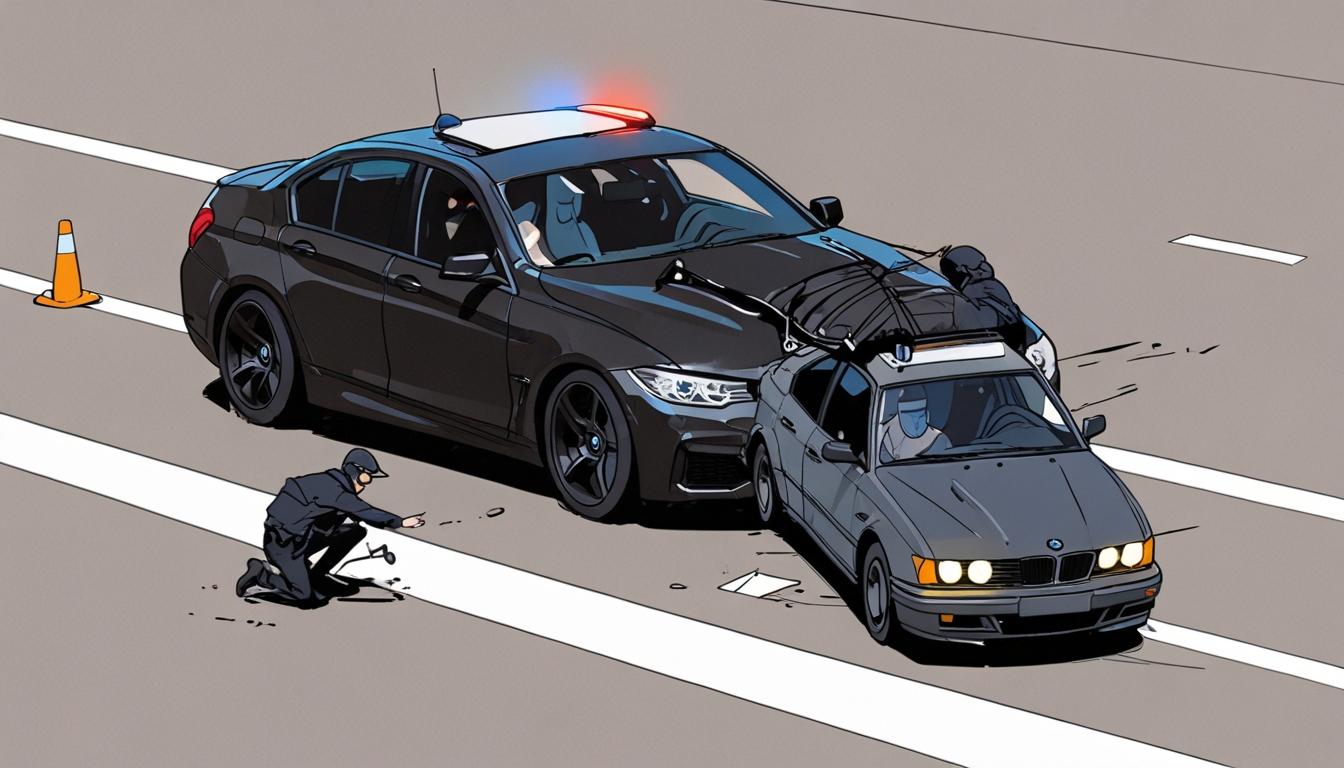 Man arrested after high-speed chase on M1 with stolen BMW defying spike strips