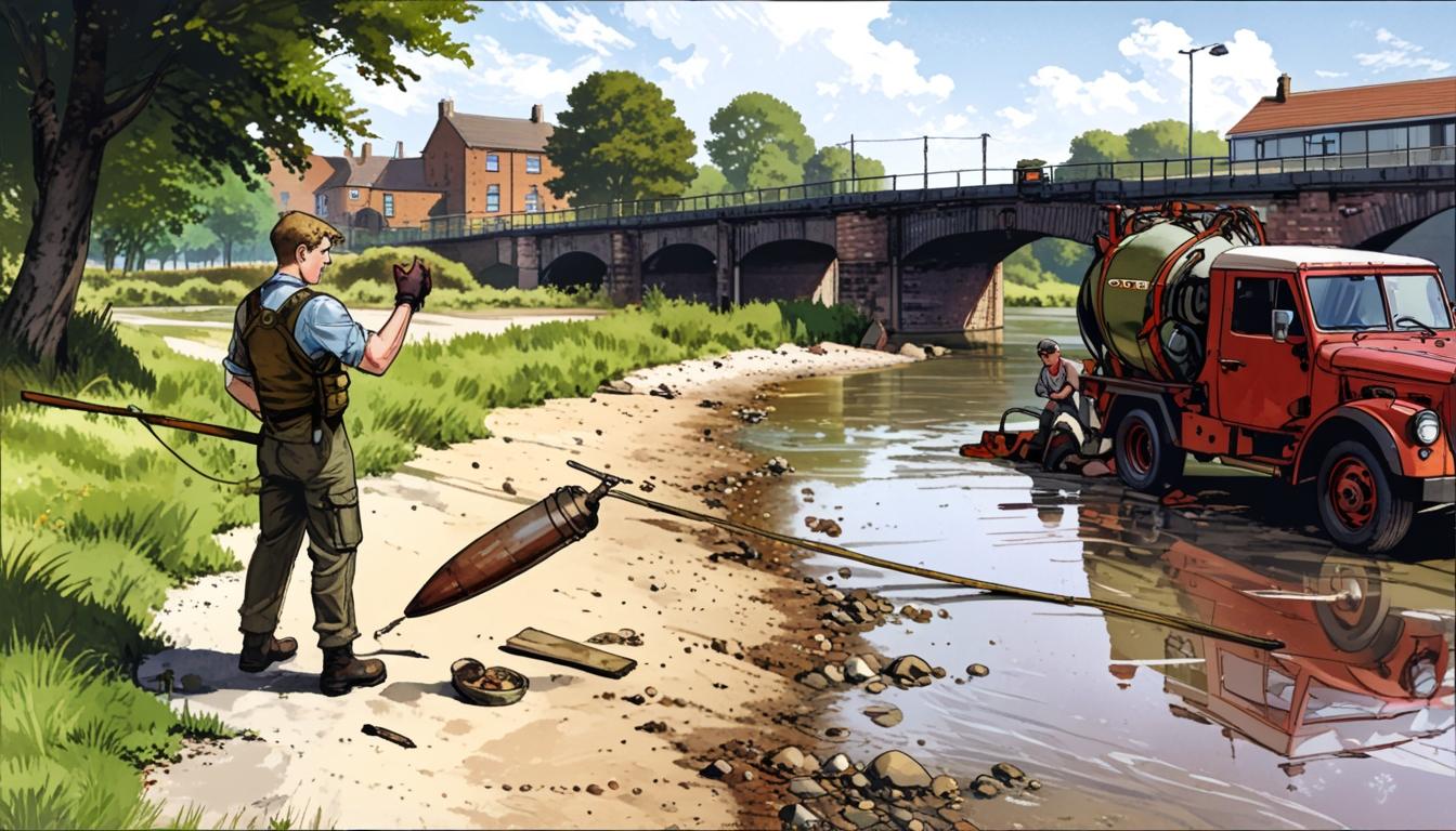 Teen magnet fisher’s WW2 shell find prompts pub evacuation on riverbank