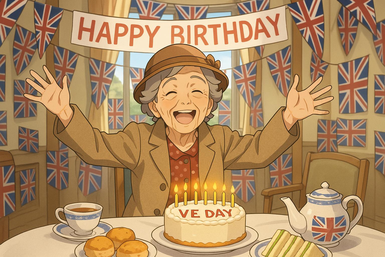 Ashfields Care Home celebrates VE Day and 88th birthday with 1940s tea party