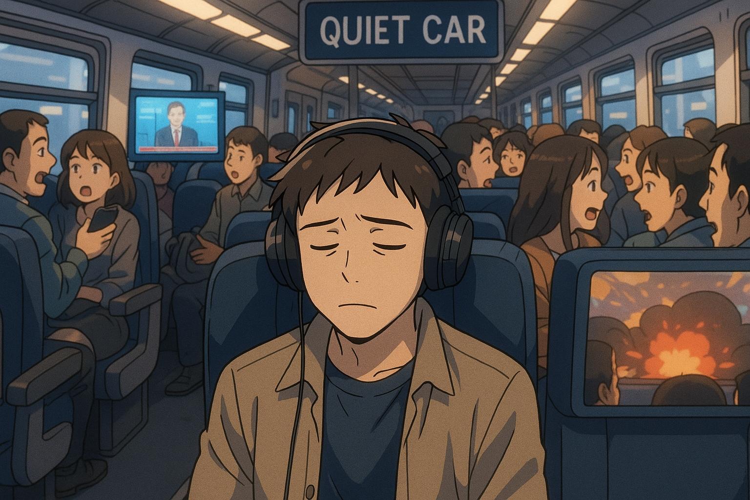Quiet carriages losing their calm as device noise and chaos rise