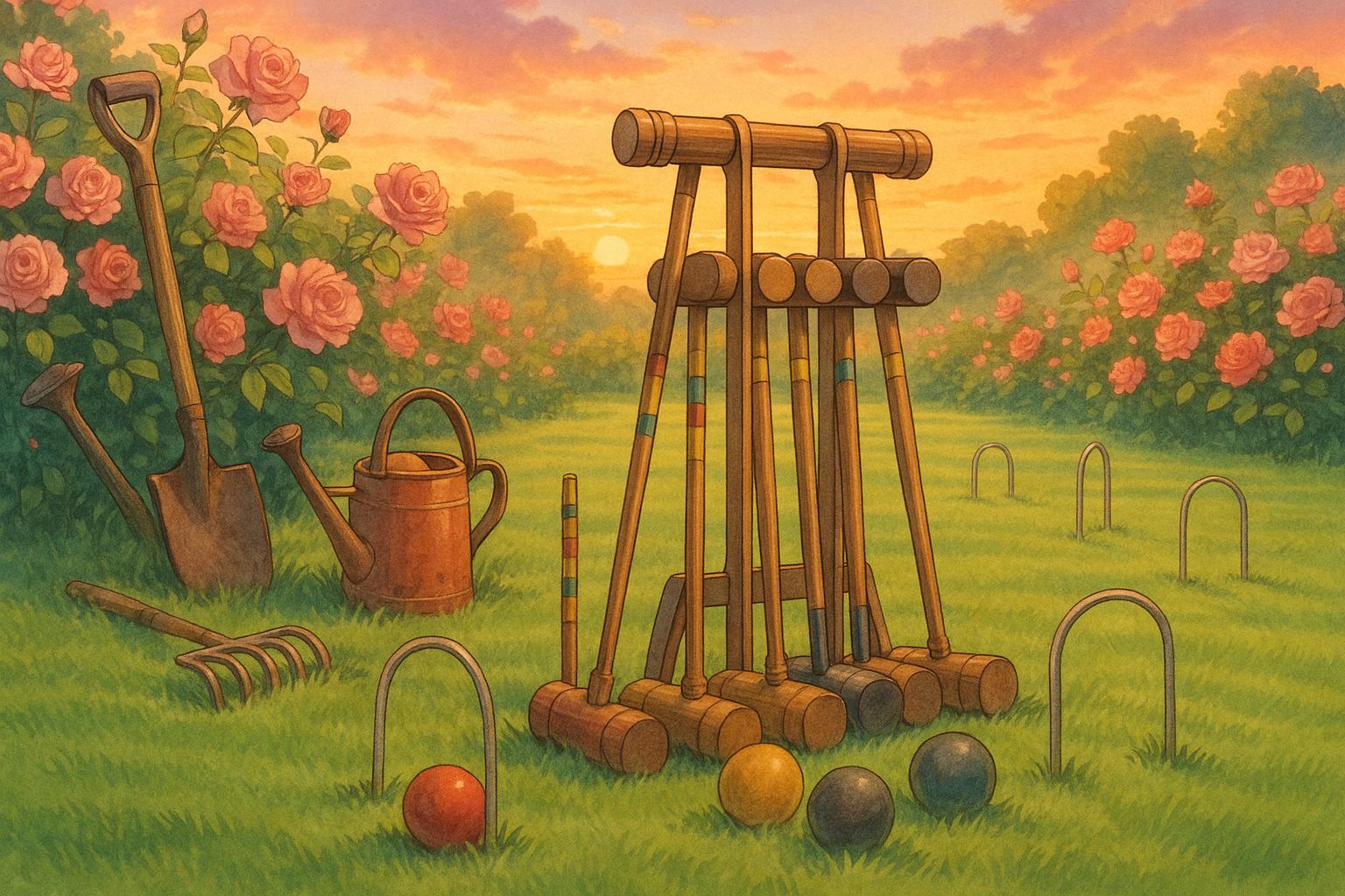 Reviving British garden sports with a vintage croquet lawn and push mower