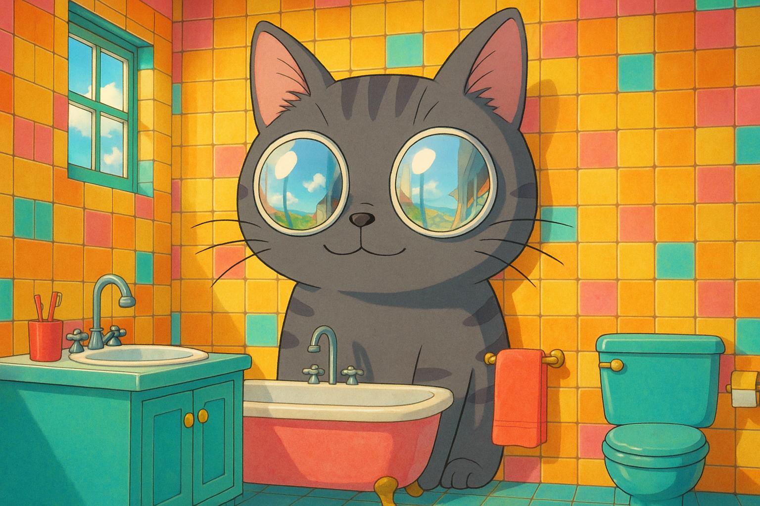 Detached Clackmannanshire home stands out with eight-foot cat mural bathroom