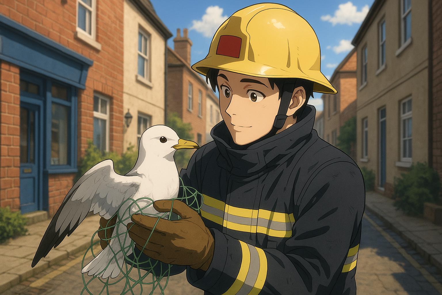 Firefighters rescue kittiwake trapped in netting as Lowestoft grapples with urban seabird surge
