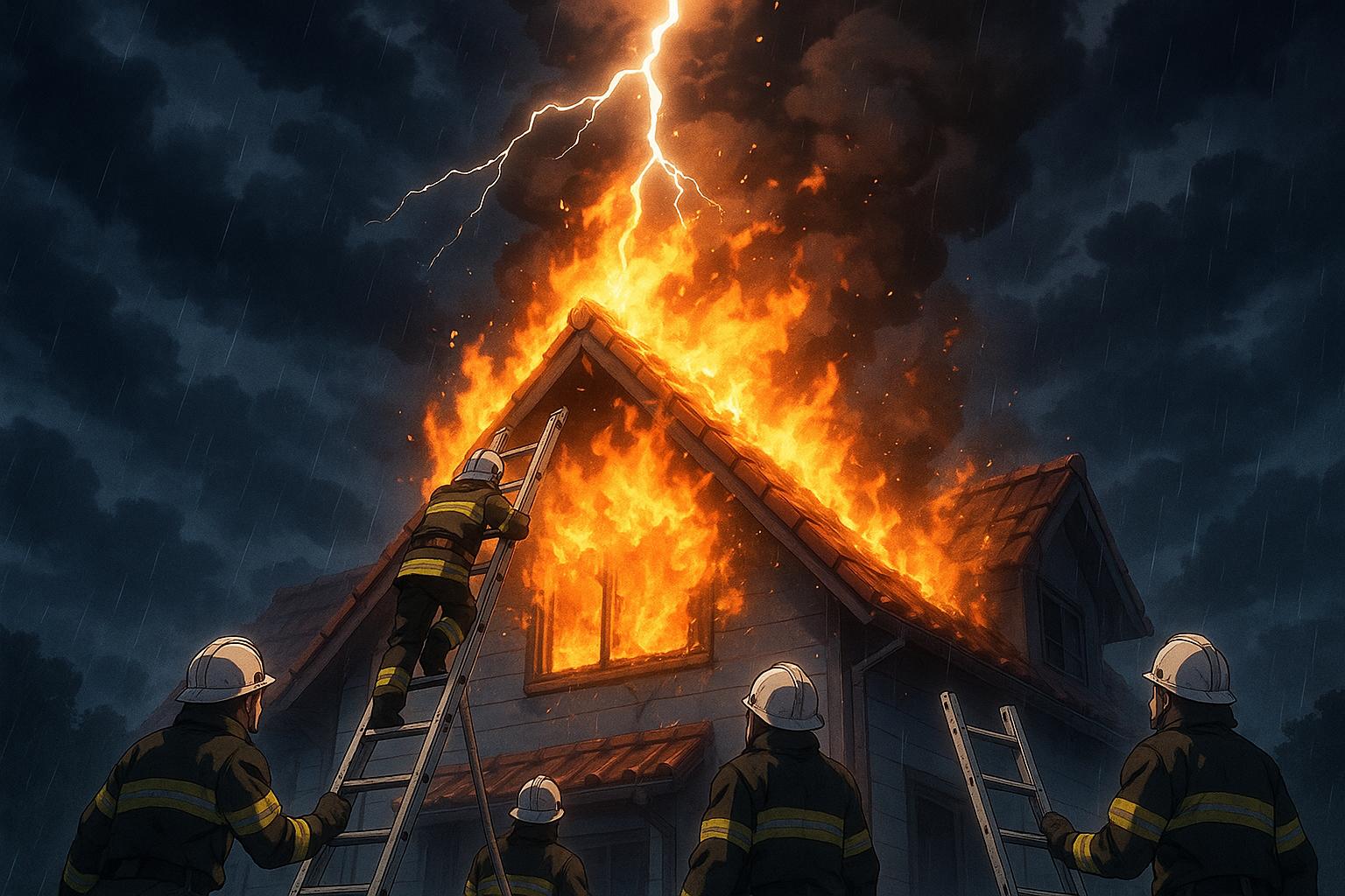 Lightning strike ignites house fire amid severe thunderstorms in West Sussex