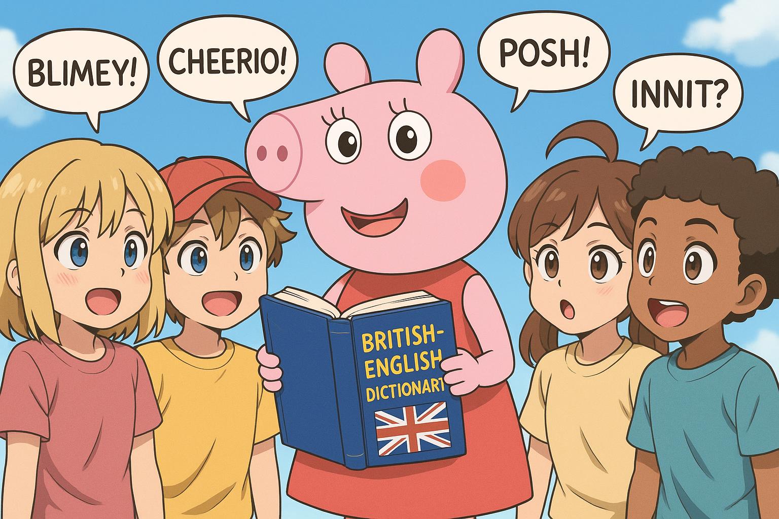 American children adopting British accents and slang from Peppa Pig sparks debate
