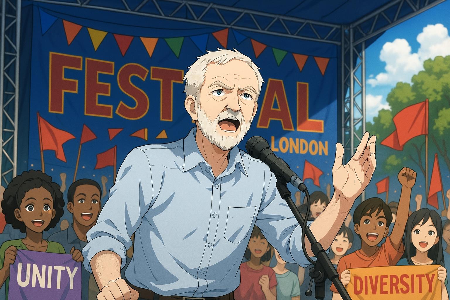 Jeremy Corbyn condemns Starmer’s ‘island of strangers’ immigration rhetoric at Wide Awake Festival