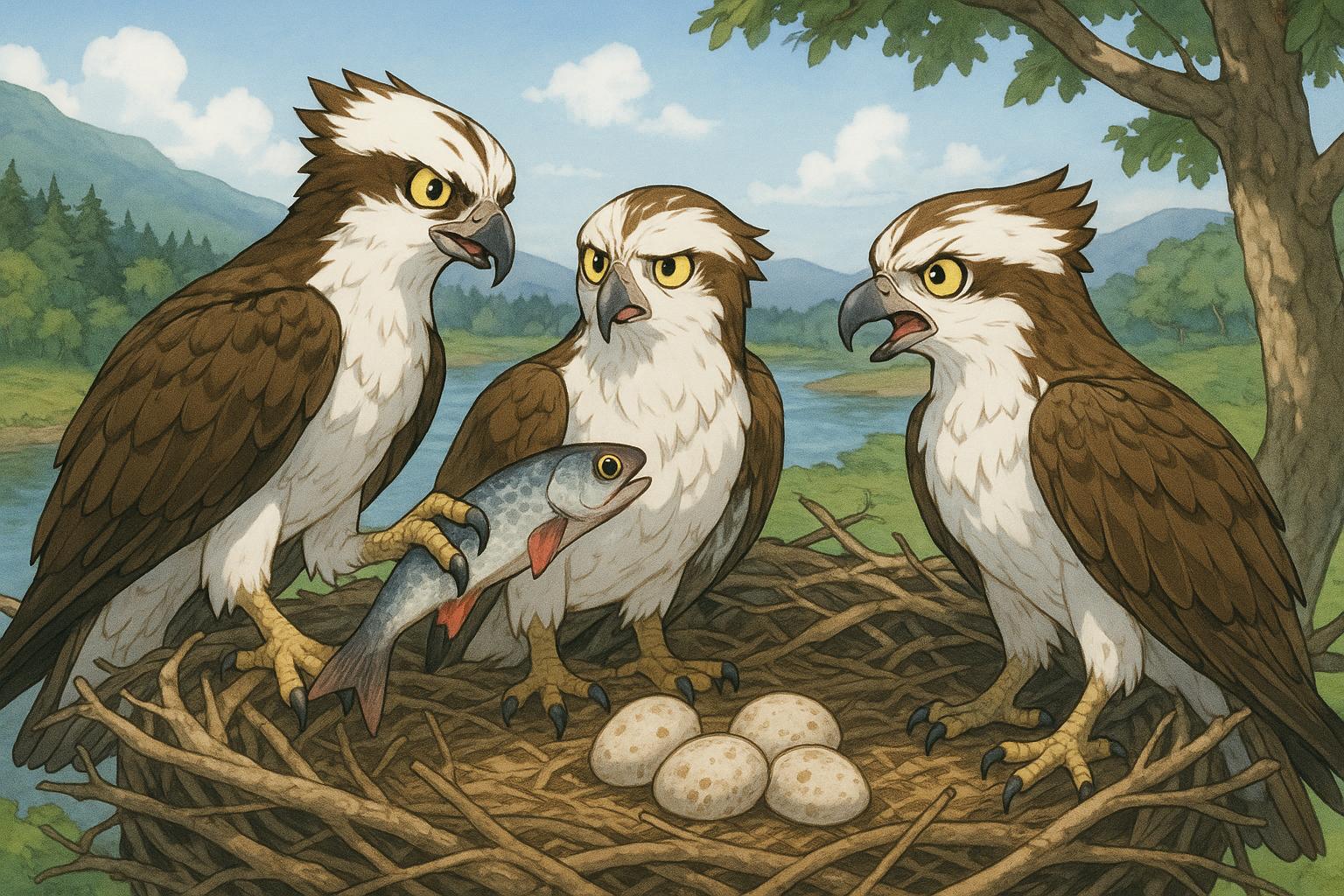 Three ospreys share nest in rare Scottish Borders polygamous trio