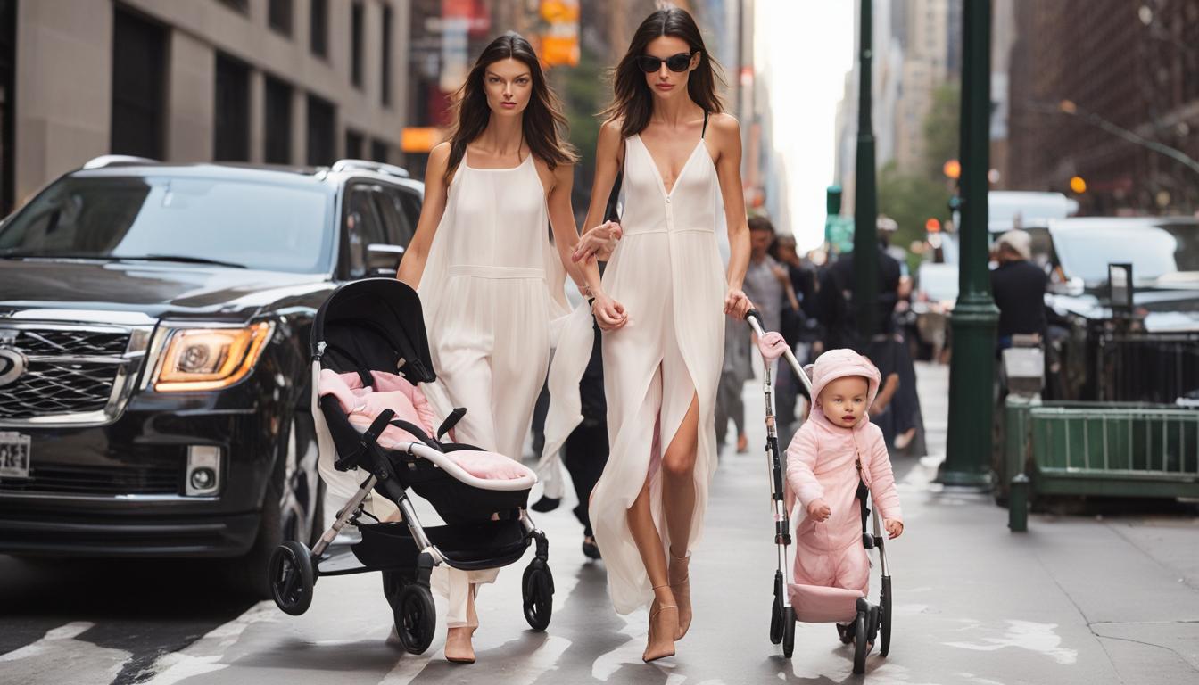 Victoria's Secret Model Georgia Fowler Spotted Stylishly Strolling with Baby Daughter in New York