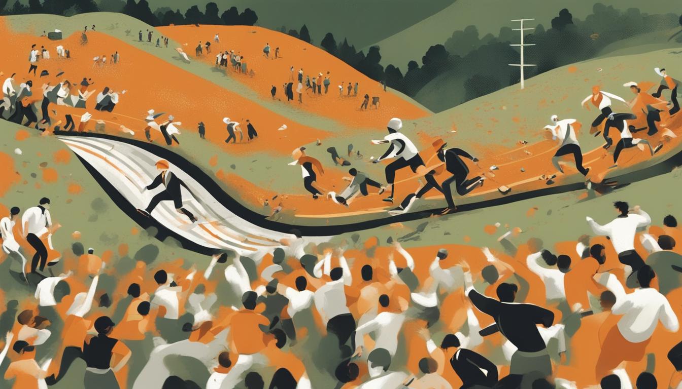 Competitors Risk Injury at Historic Cooper's Hill Cheese-Rolling Event