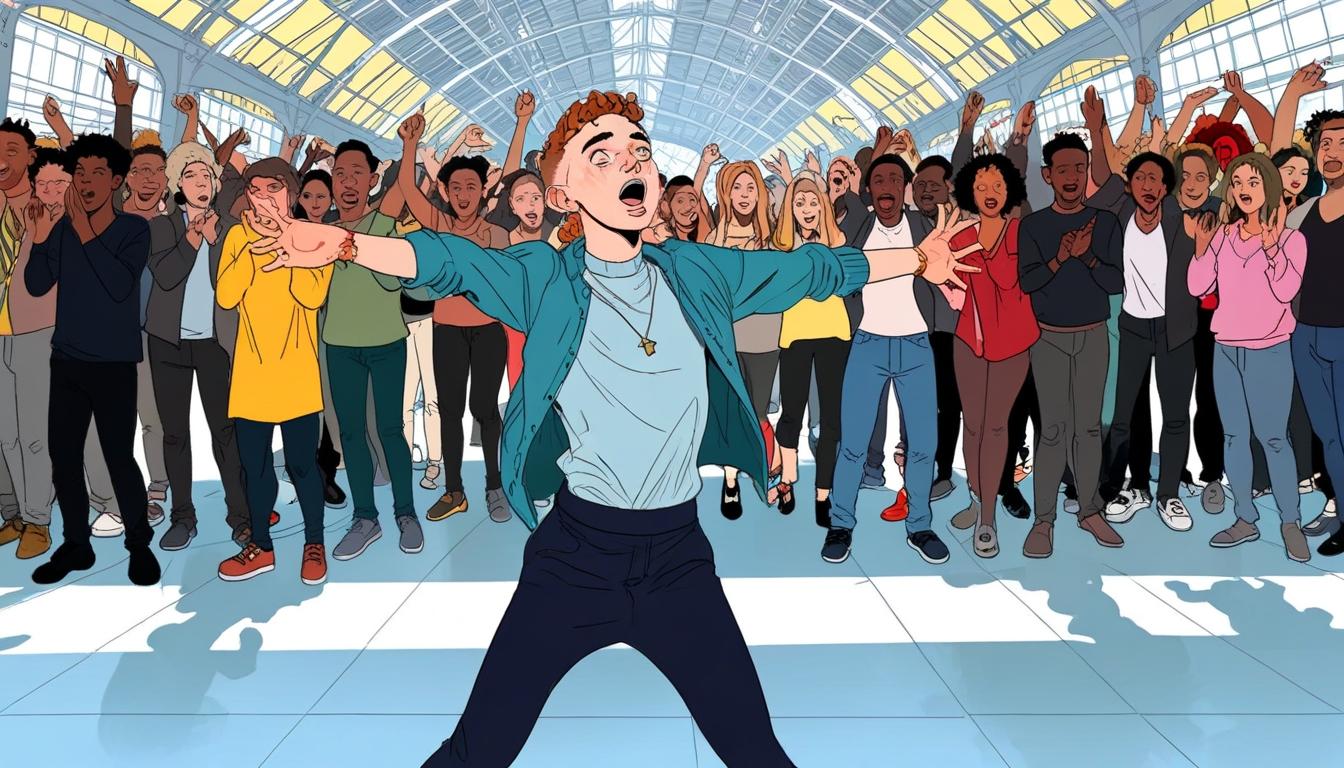 Olly Alexander surprises commuters with doppelganger performance at St Pancras