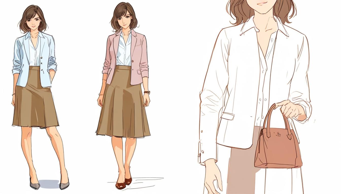 Knee-length skirts are back in style with a modern twist on footwear and comfort