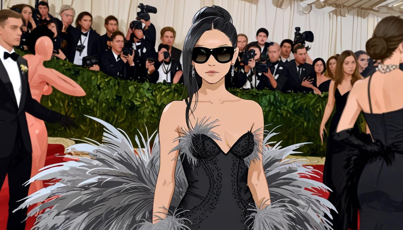Vera Wang stuns Met Gala guests with dramatic new look and feathered gown