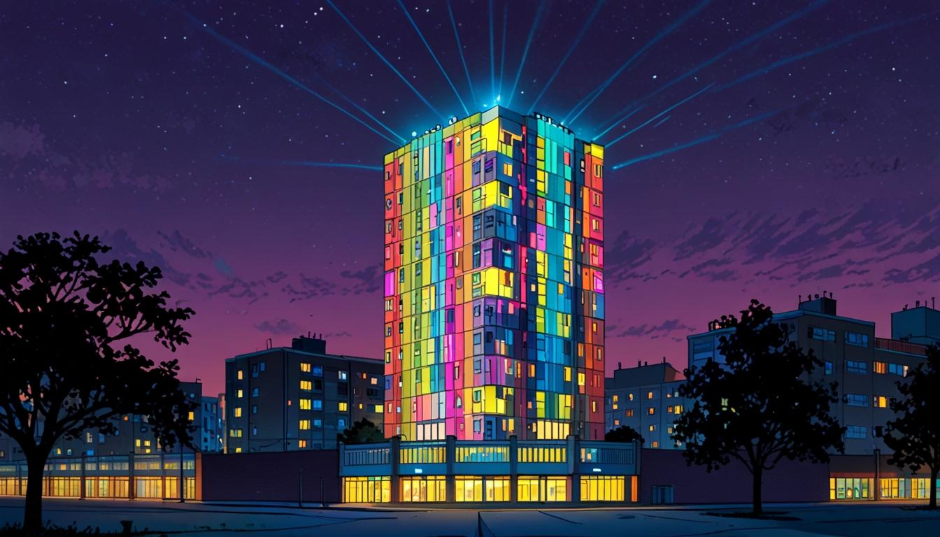 Mysterious light show brings Lowestoft’s St Peter’s Court to life before demolition