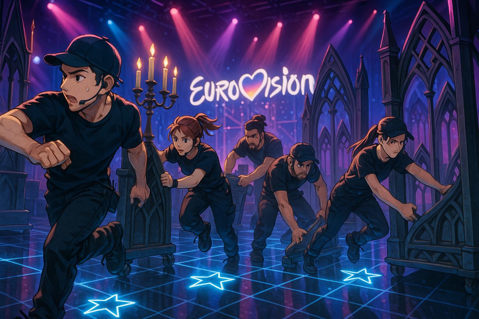 Eurovision’s invisible crew pulls off pit-stop precision in 35-second set changes