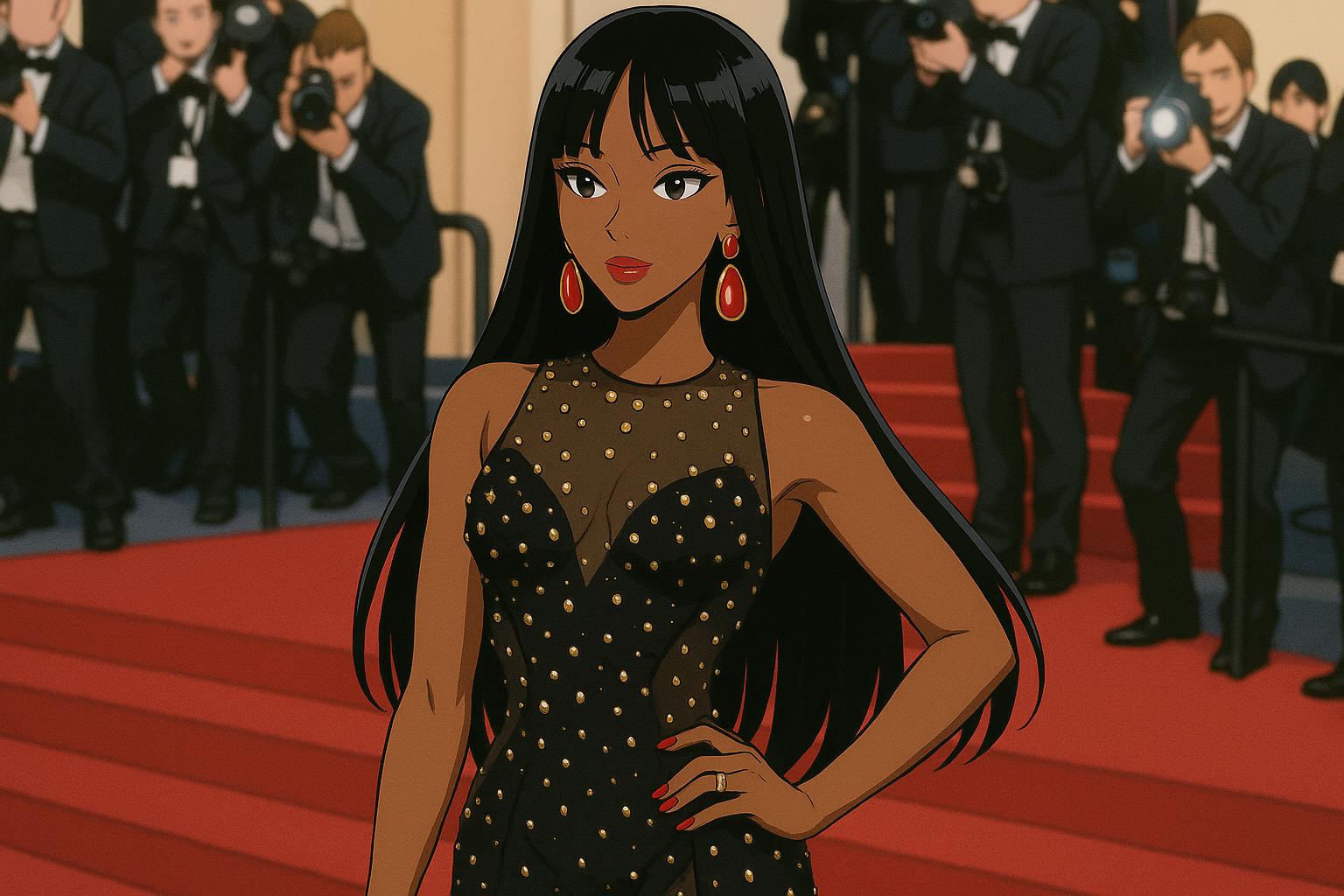 Naomi Campbell defies new Cannes dress code with striking black mesh gown