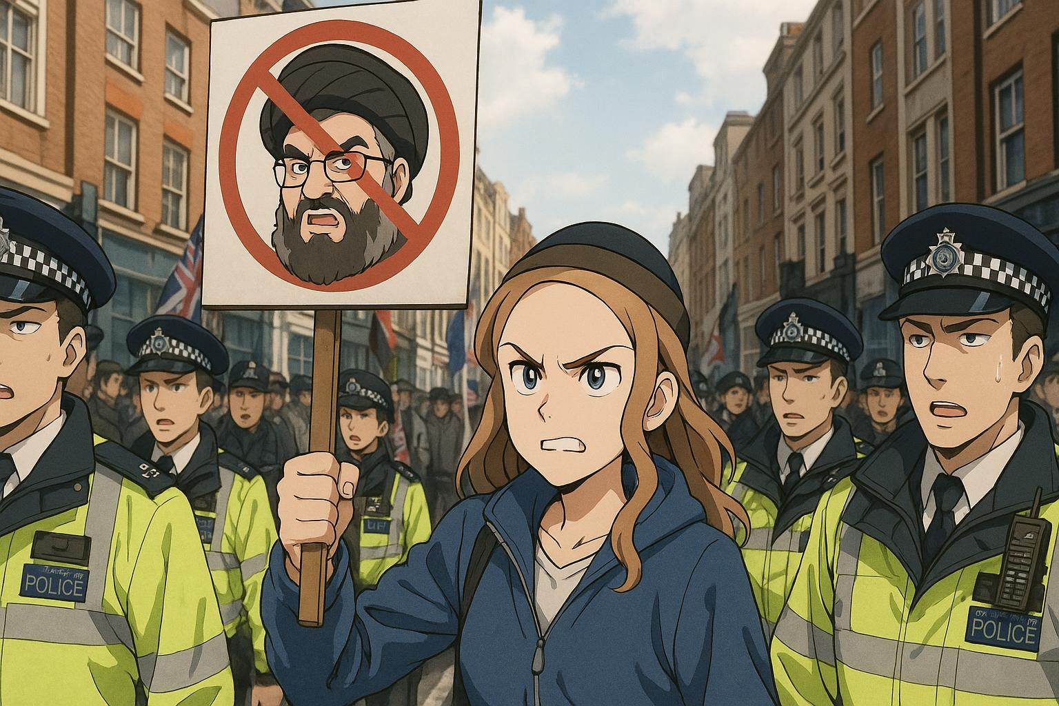 Jewish protester’s arrest over Hezbollah placard sparks debate on free speech and policing in UK