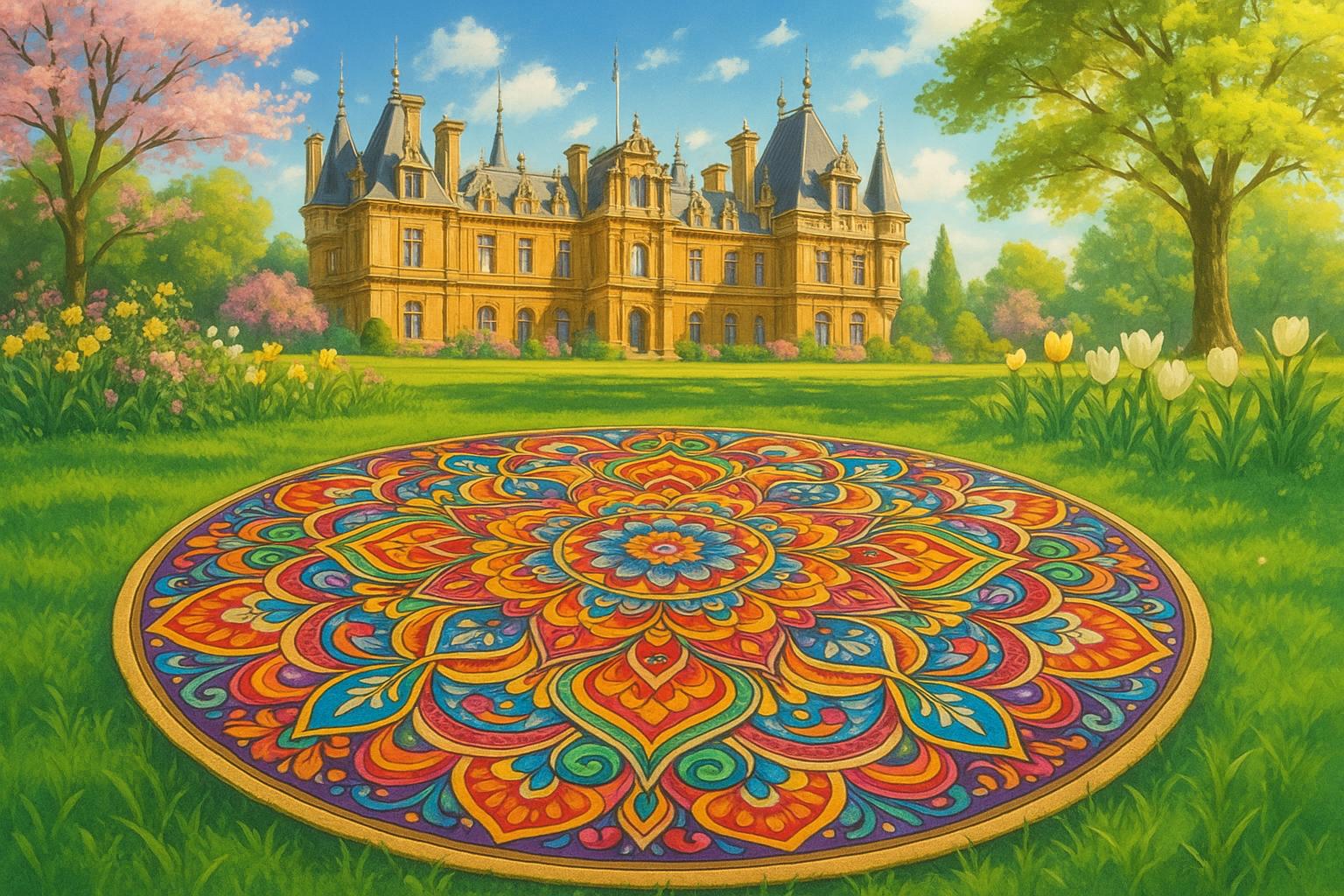 James Brunt launches Art in Nature festival with mandala at Waddesdon Manor