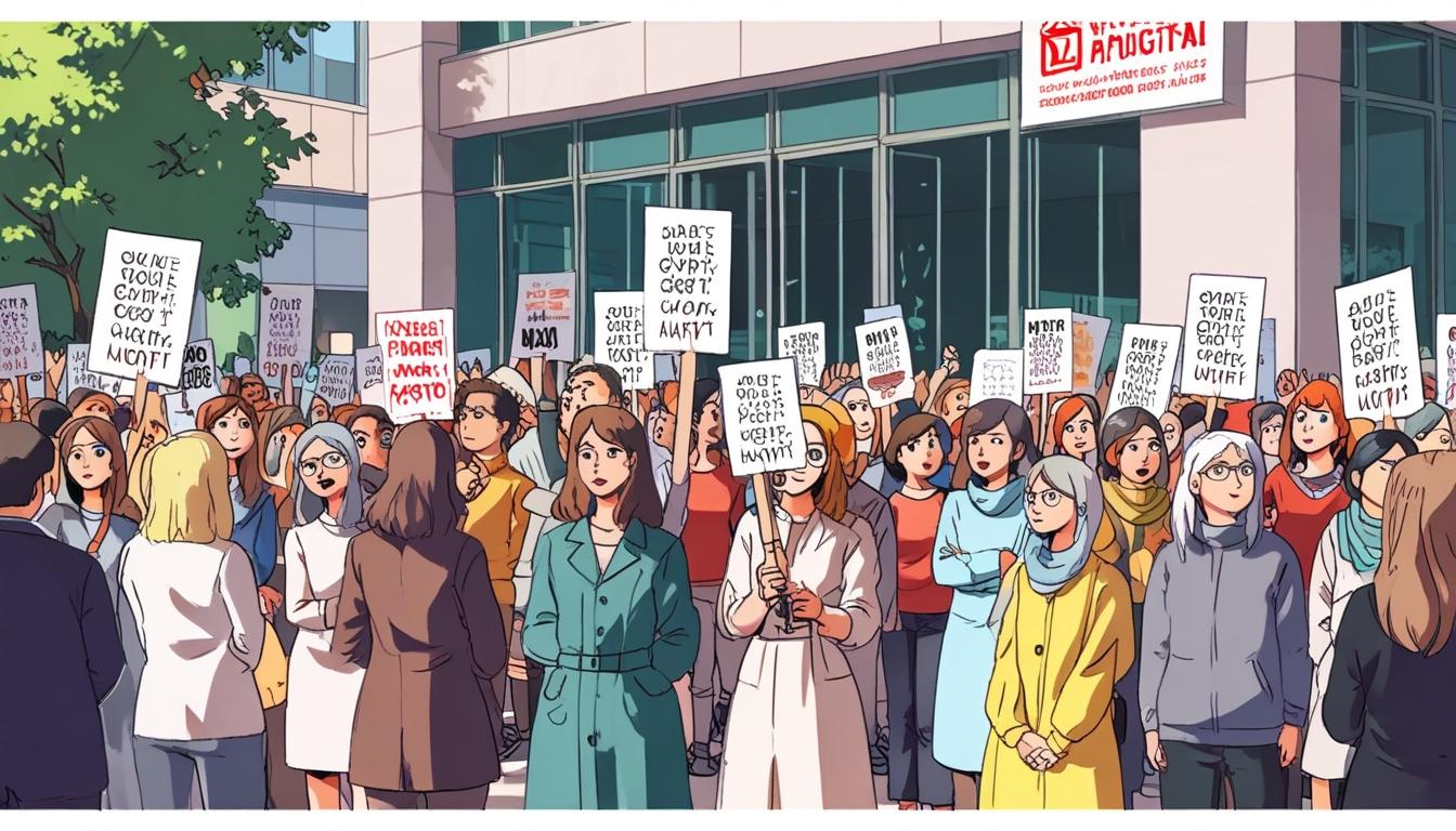 Authors protest outside Meta's London headquarters over copyright allegations