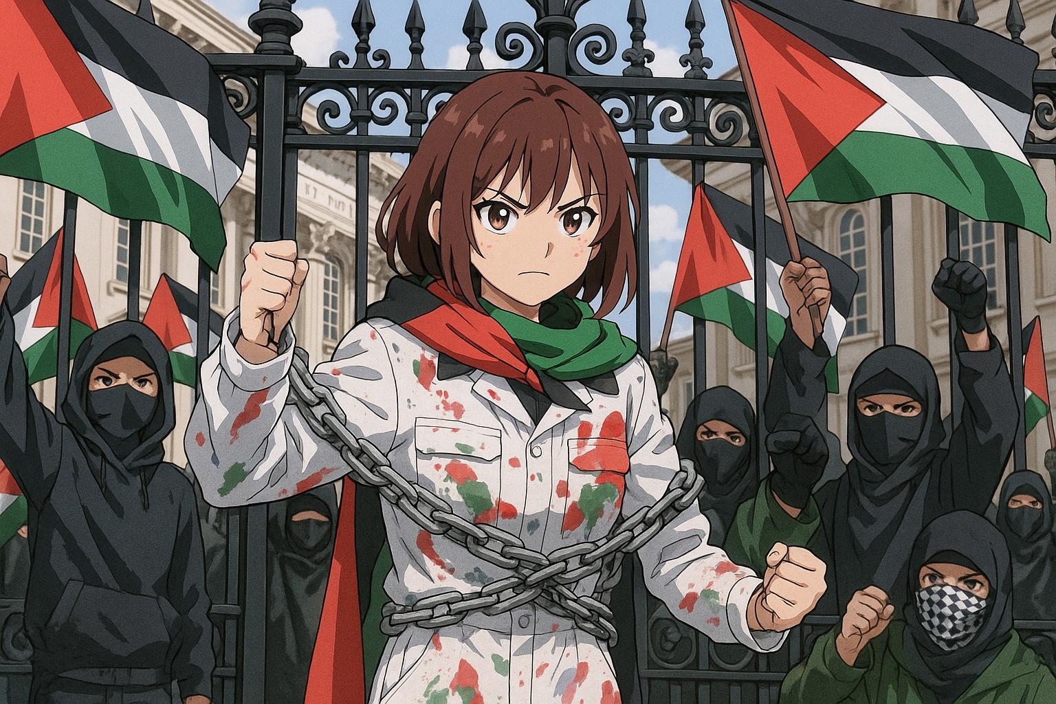 Pro-Palestine protester chains himself to Cambridge Senate House gates during graduations