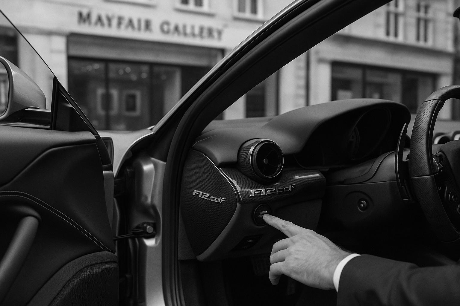Hugh Grant lets passerby start £925,000 Ferrari F12tdf outside Mayfair gallery