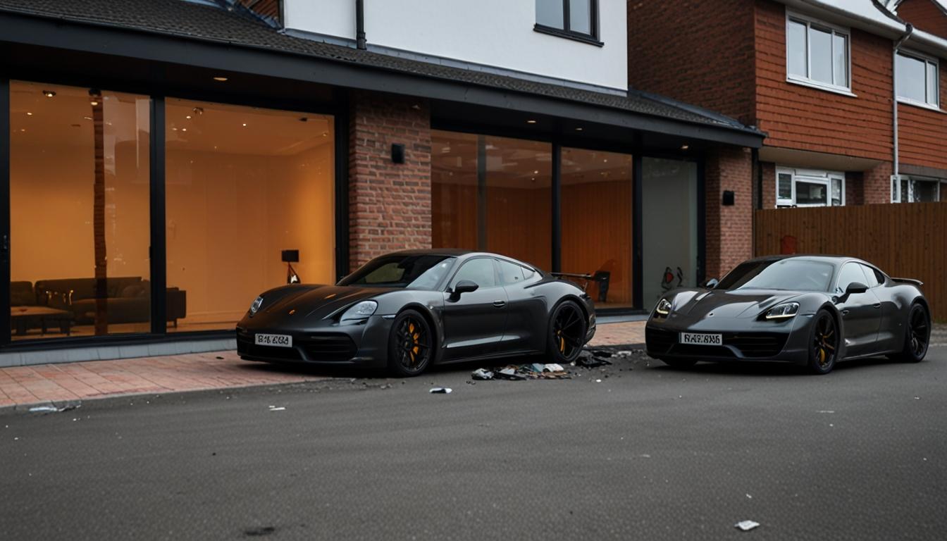 Fire at North London Facility and Porsche Taycan Crash in Harrow Incident