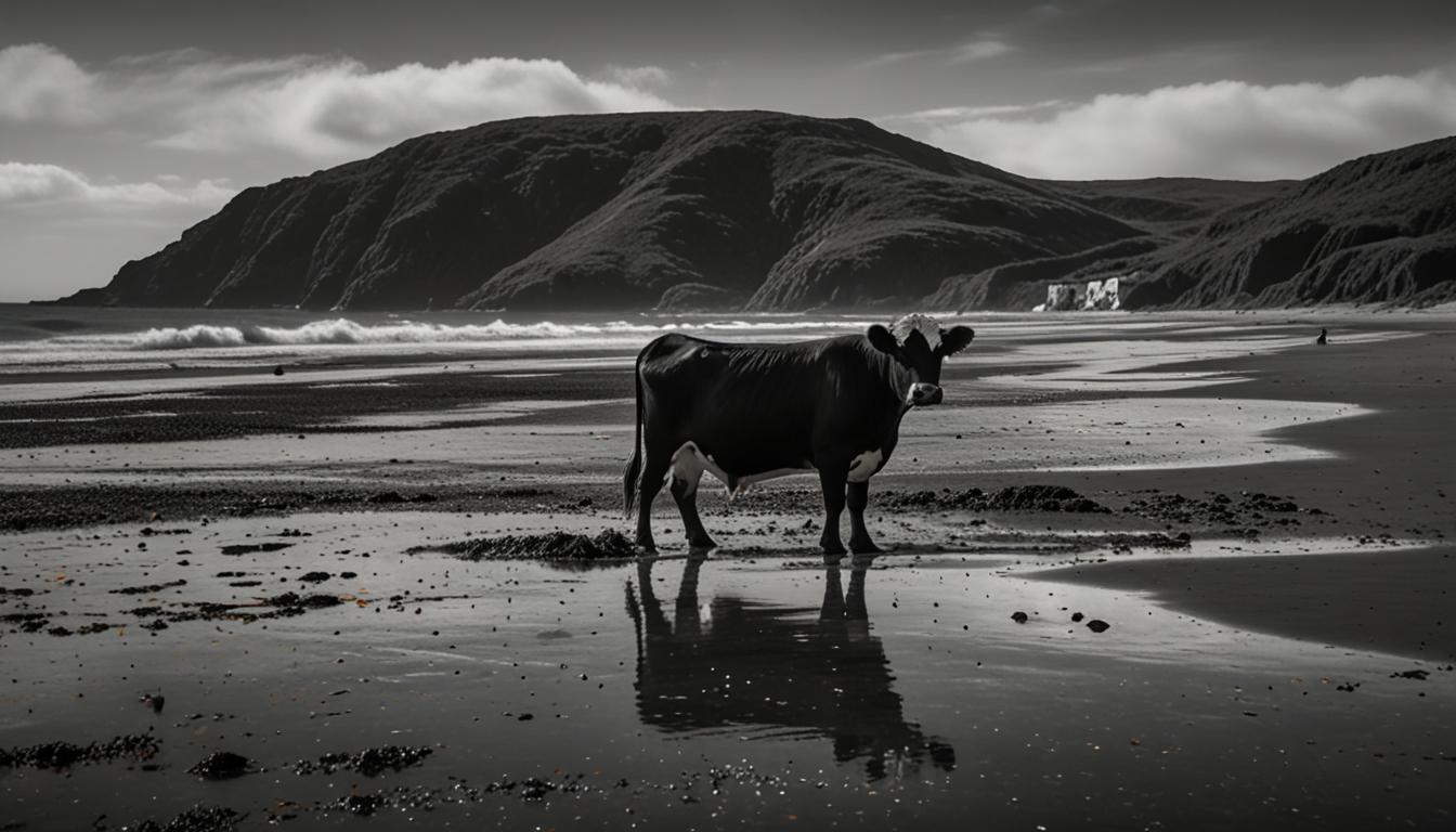 Cows Flock to North Wales Beach for Seaweed Feasts