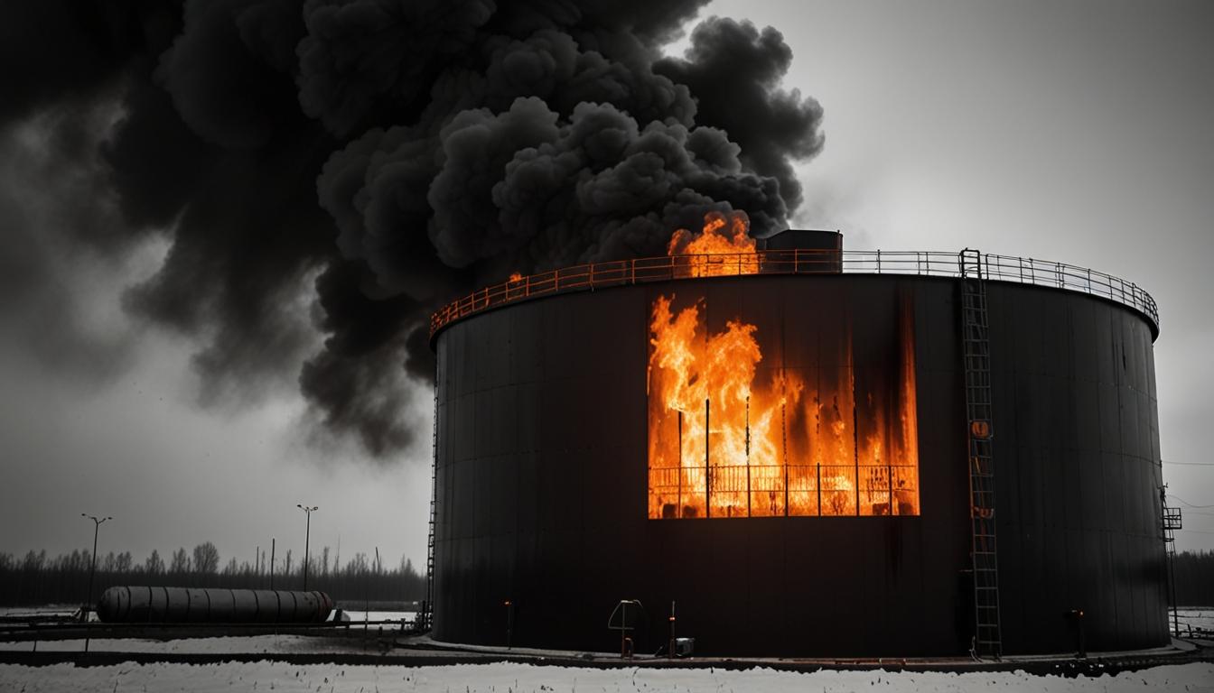 Drone Strike Ignites Oil Tank Fires in Azov, Russia's Rostov Region