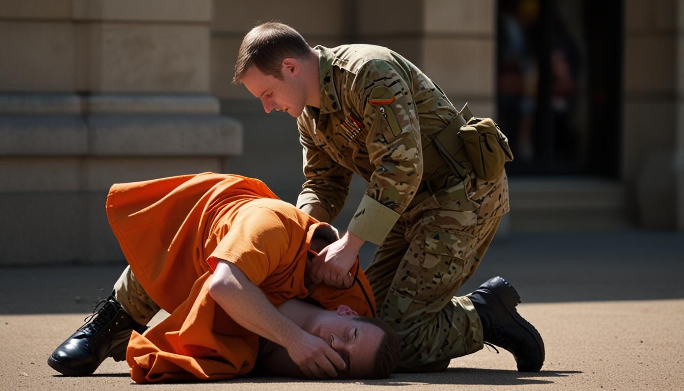 Soldier Collapses Due to High Temperatures During Rehearsal for State Visit in London