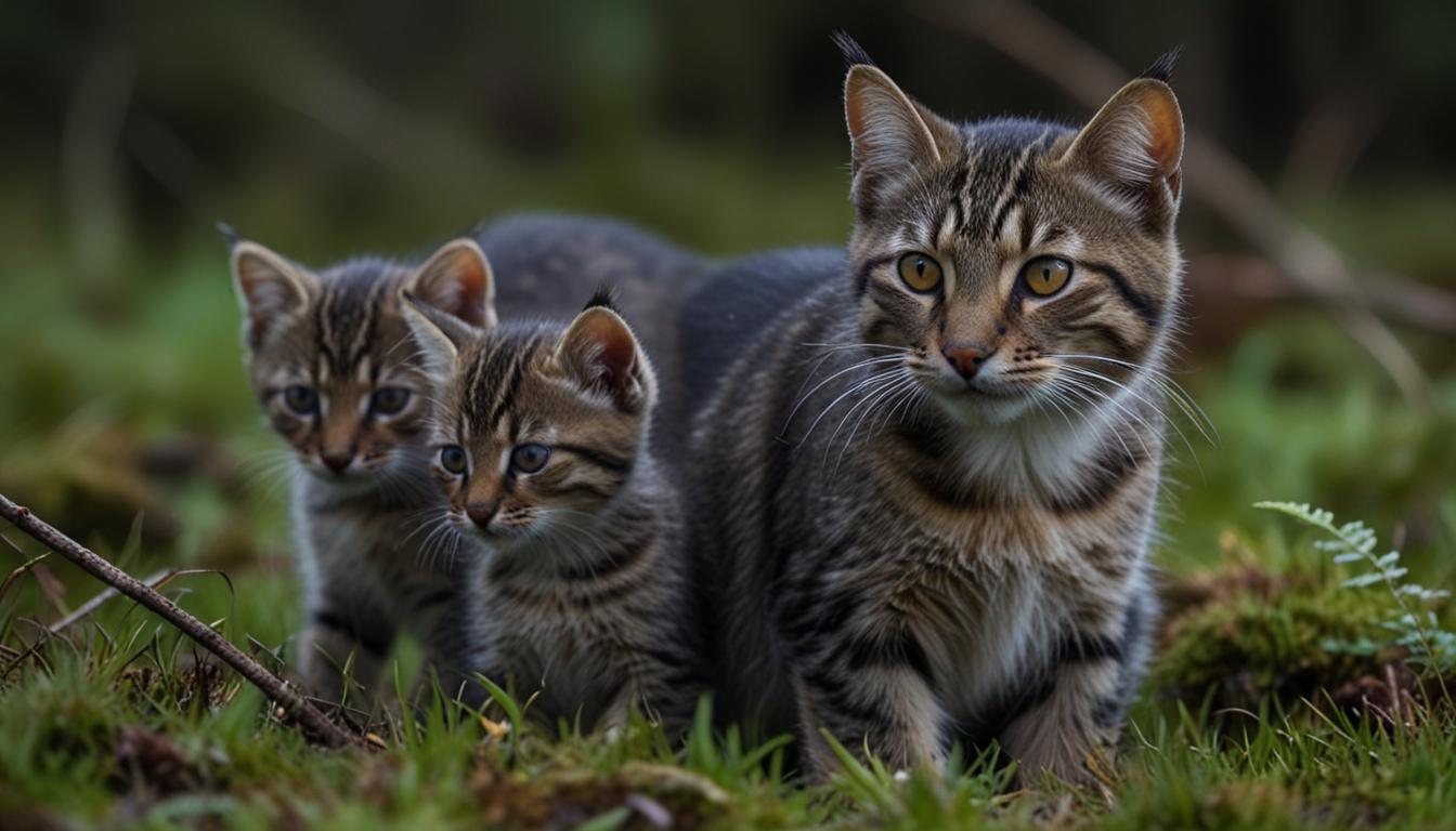 Wildcats released into Cairngorms National Park give birth in the wild, marking milestone in conservation project