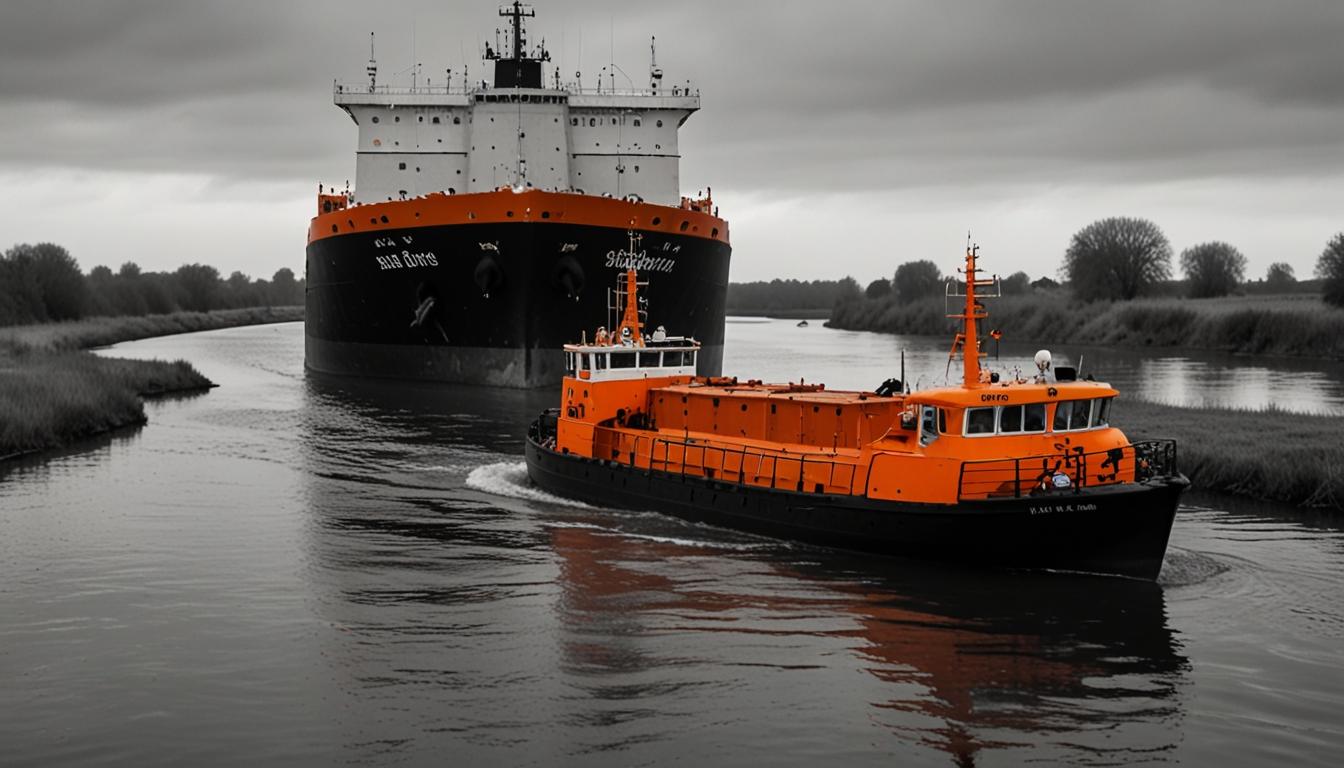 Cargo Vessel Baltic Arrow Freed from River Nene After 12-Hour Grounding