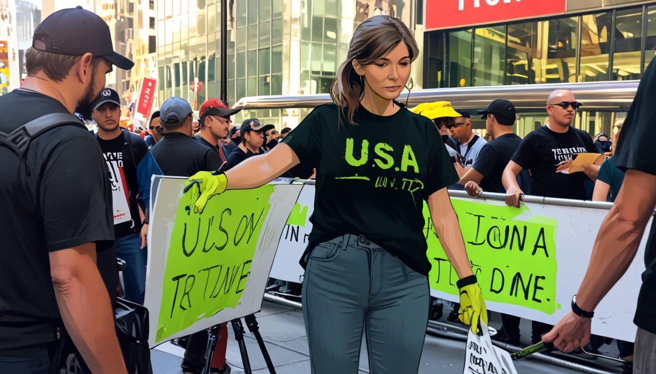 Environmental protester arrested for defacing Trump Tower plaque in climate warning