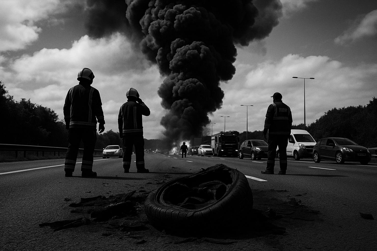 Tyre‑laden lorry blaze forces M25 closure and causes miles‑visible smoke column