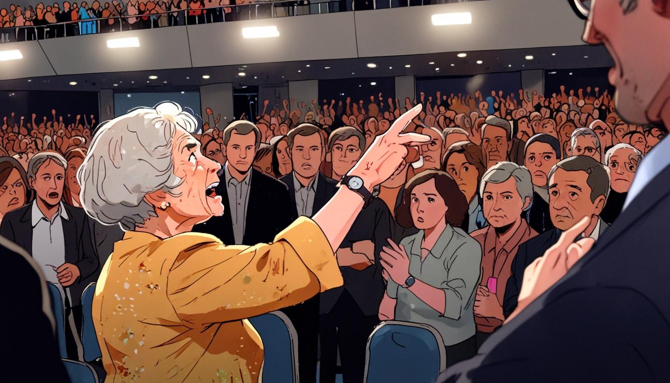 Elderly woman confronts gatecrasher at Melbourne candidates forum amid election tensions