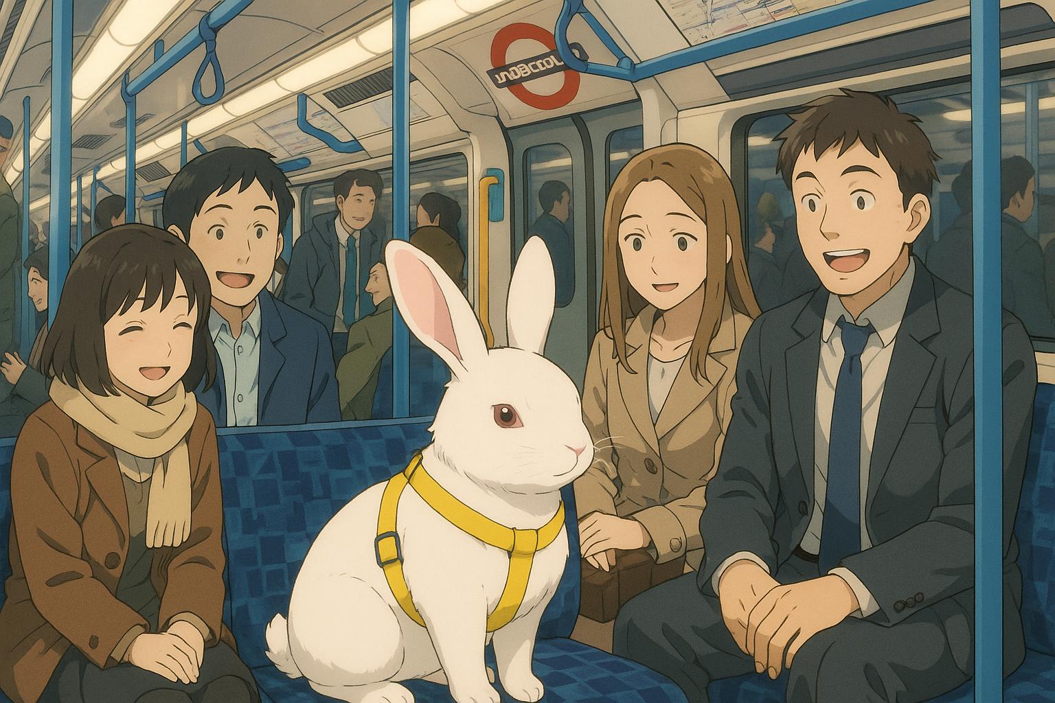 Albino rabbit becomes social media sensation riding London Tube and buses