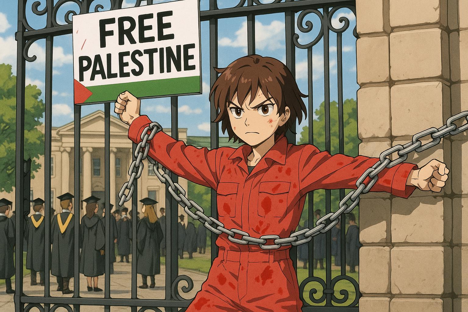 Pro-Palestine protester halts Cambridge graduations with dramatic gate blockade