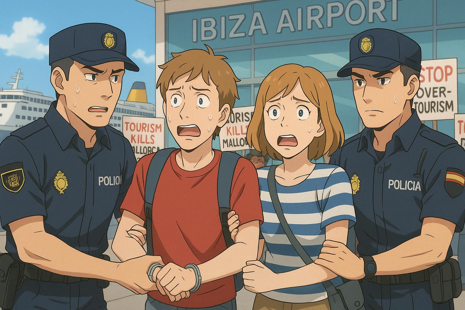 Two British tourists arrested in Ibiza over unpaid £2,685 room service bill amid rising local unrest
