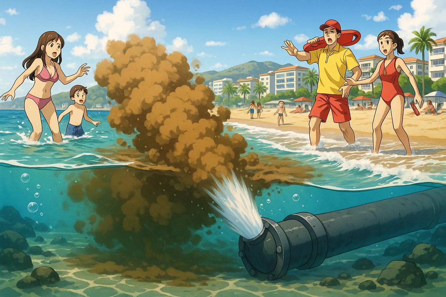Ruptured water pipe turns Costa del Sol sea brown, sparking safety fears