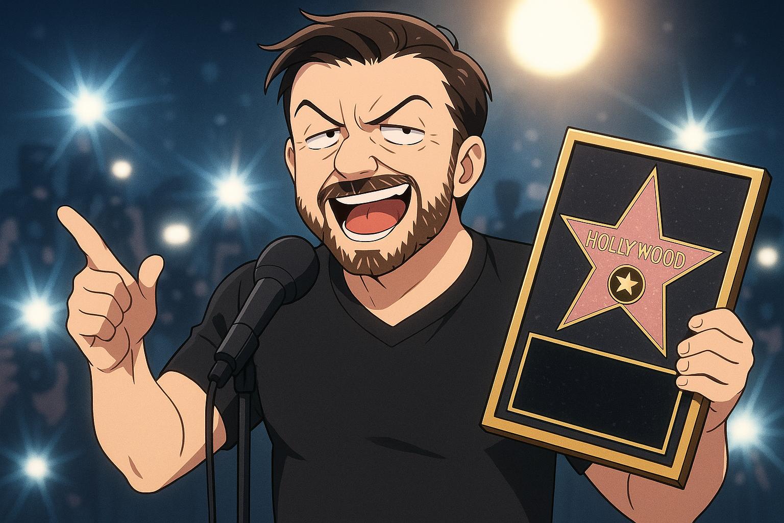 Ricky Gervais stirs debate with controversial Hollywood Walk of Fame speech